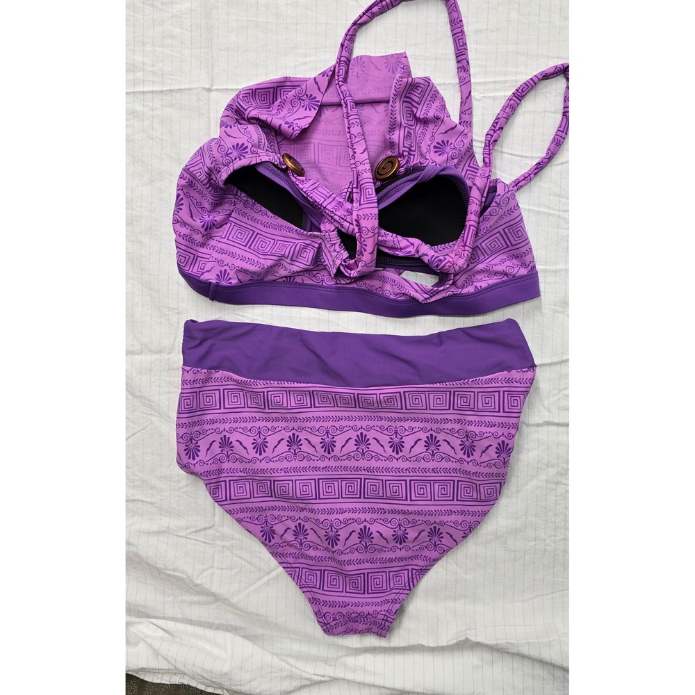 Disney Hercules Megara Meg Bikini Set Purple High Waist Swimsuit Large